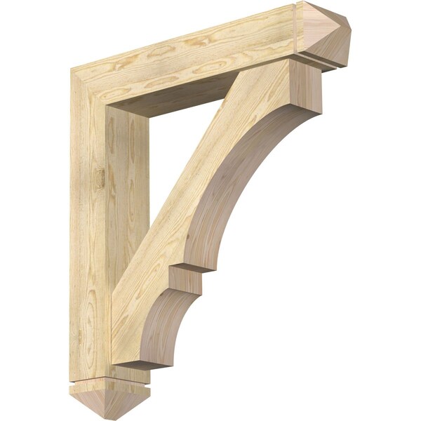 Ekena Millwork Balboa Arts and Crafts Rough Sawn Bracket w/ Offset Brace, Douglas Fir, 8"W x 40"D x 44"H BKT0806X40X44BOA03RDF - main